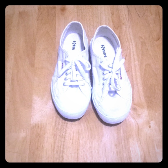 Superga Shoes - White Superga shoes size 41, women’s 9.5, men’s 8